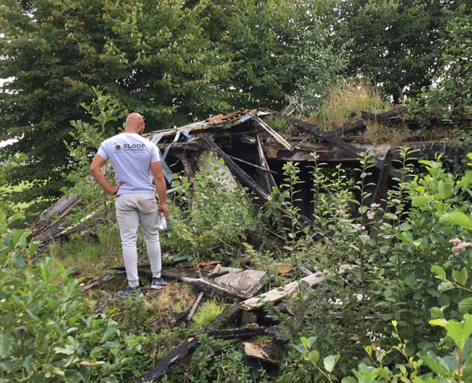Sloper aan het werk in regio Katwijk